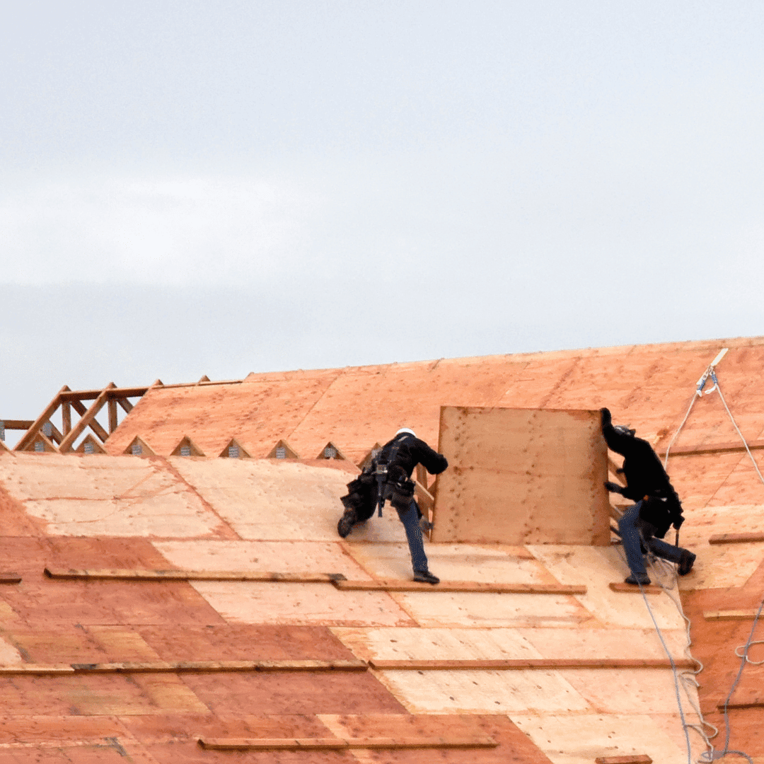Roofer working on a roof